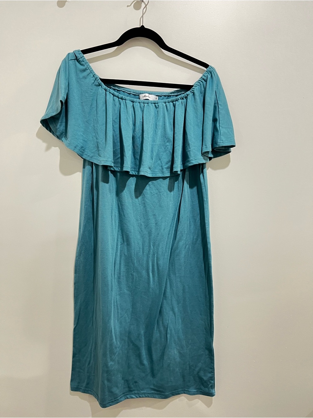 Off-Shoulder Ruffle Teal Women’s Maternity Dress Size XL